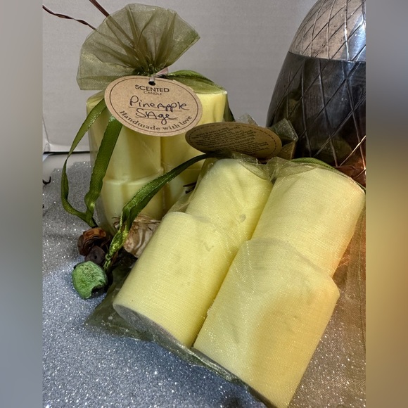 SCENT UNLEASHED, PINEAPPLE SAGE LUXURY HAND POURED SCENTED VOTIVES. - Picture 4 of 7